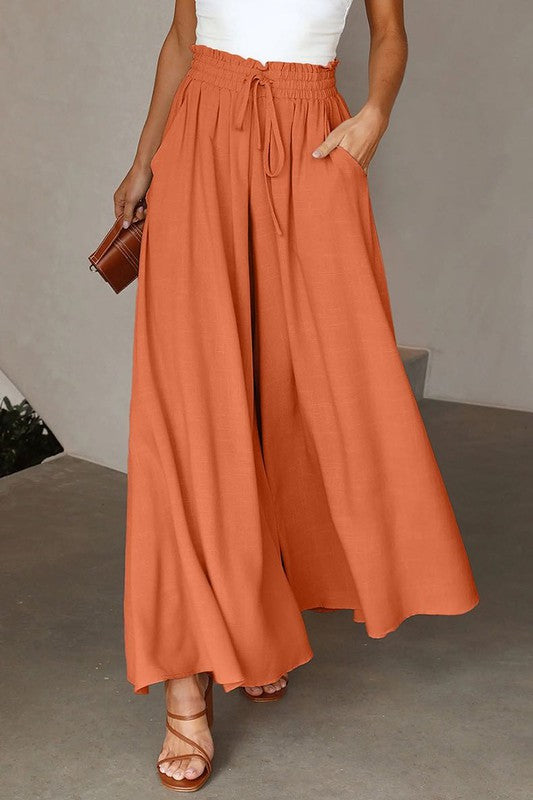 Rust Colored Wide Leg Pants