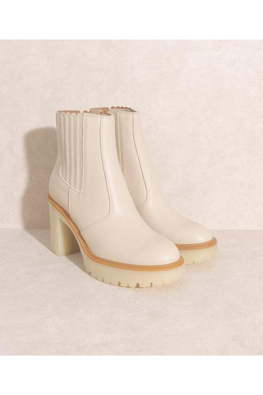 Cream Anastasia Heeled Boots