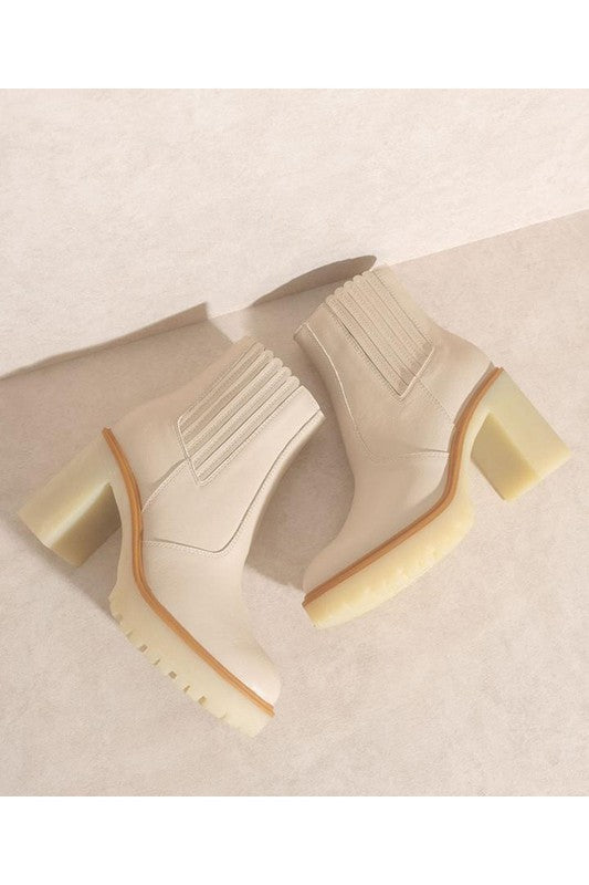 Cream Anastasia Heeled Boots