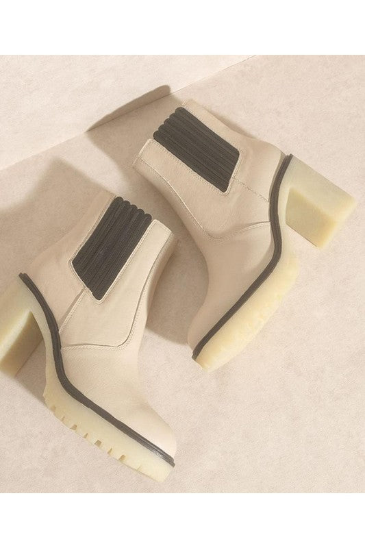Cream Anastasia Heeled Boots