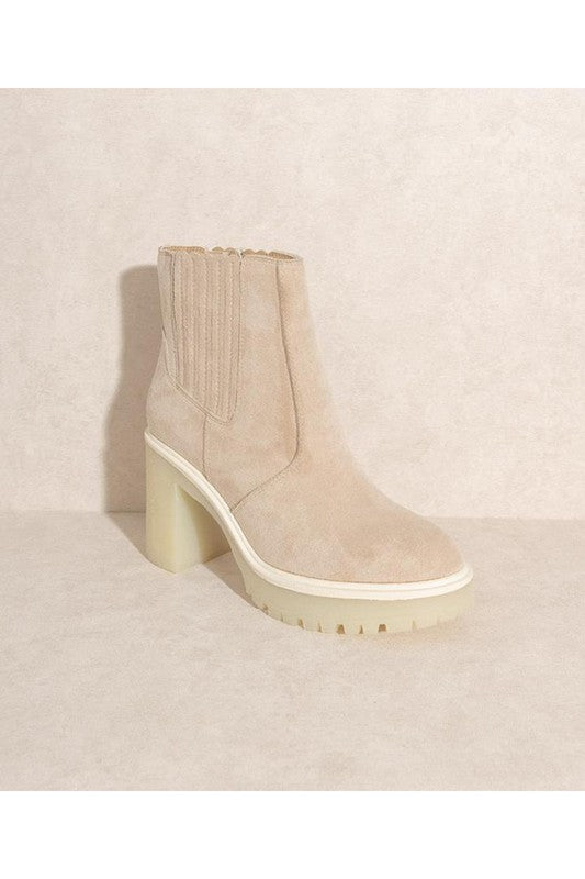 Cream Anastasia Heeled Boots