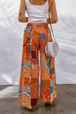 Bohemian Patchwork Drawstring Wide Leg Pants - MeraKy Vibes