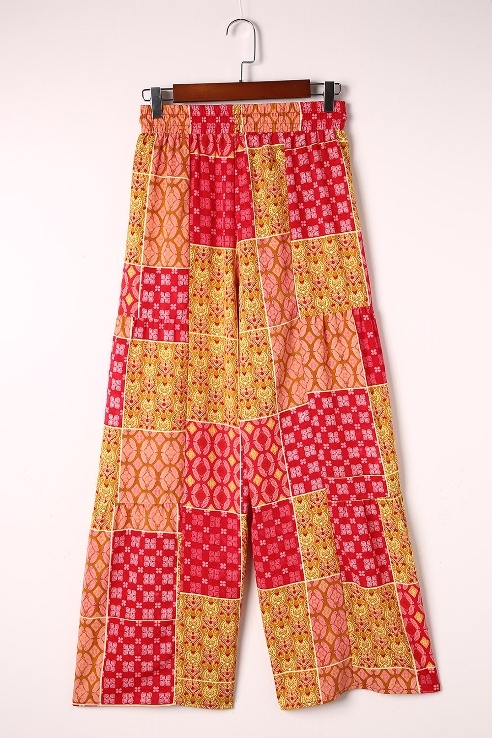 Bohemian Patchwork Drawstring Wide Leg Pants - MeraKy Vibes